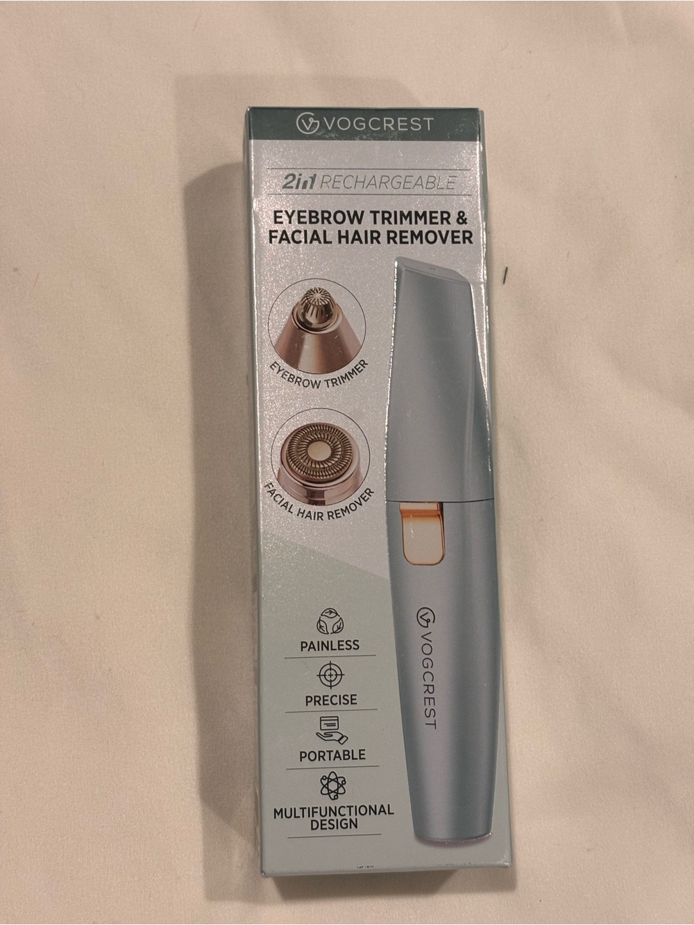 Vogcrest 2-in-1 Rechargeable Eyebrow Trimmer Facial Hair Remover Women